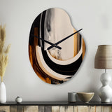 Gold Touch Art Deco IV - Asymmetric Metal Wall Clock