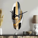 Glam Art Deco Abstract I - Asymmetric Metal Wall Clock