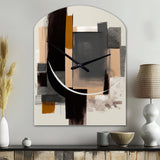Warm Watercolor Abstract II - Asymmetric Metal Wall Clock
