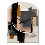 Warm Watercolor Abstract II - Asymmetric Metal Wall Clock