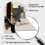 Warm Watercolor Abstract II - Asymmetric Metal Wall Clock
