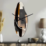 Warm Watercolor Abstract II - Asymmetric Metal Wall Clock
