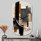 Warm Watercolor Abstract II - Asymmetric Metal Wall Clock