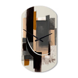 Warm Watercolor Abstract II - Asymmetric Metal Wall Clock