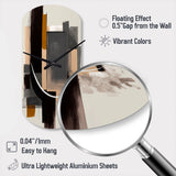 Warm Watercolor Abstract II - Asymmetric Metal Wall Clock