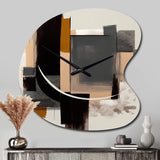 Warm Watercolor Abstract II - Asymmetric Metal Wall Clock