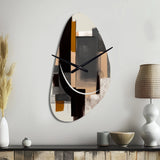 Warm Watercolor Abstract II - Asymmetric Metal Wall Clock