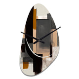 Warm Watercolor Abstract II - Asymmetric Metal Wall Clock