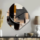 Warm Watercolor Abstract II - Asymmetric Metal Wall Clock