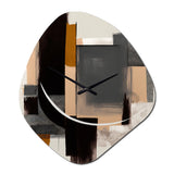 Warm Watercolor Abstract II - Asymmetric Metal Wall Clock