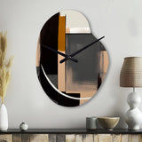 Warm Watercolor Abstract II - Asymmetric Metal Wall Clock