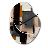 Warm Watercolor Abstract II - Asymmetric Metal Wall Clock