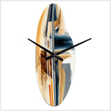 Modern Blue And Gold Abstract II - Asymmetric Metal Wall Clock