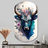 Cute Taurus Floral Art I - Asymmetric Metal Wall Clock