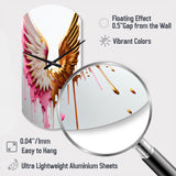 Dusty Pink Angel Wings - Asymmetric Metal Wall Clock