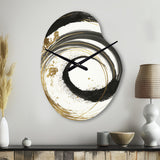 Black And Gold Curves IV - Asymmetric Metal Wall Clock