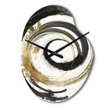 Black And Gold Curves IV - Asymmetric Metal Wall Clock