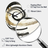 Black And Gold Curves IV - Asymmetric Metal Wall Clock