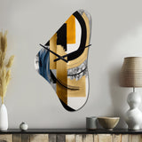Glam Gold And Black Expression I - Asymmetric Metal Wall Clock