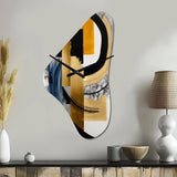 Glam Gold And Black Expression I - Asymmetric Metal Wall Clock