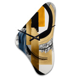 Glam Gold And Black Expression I - Asymmetric Metal Wall Clock
