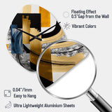 Glam Gold And Black Expression I - Asymmetric Metal Wall Clock