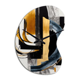 Glam Gold And Black Expression II - Asymmetric Metal Wall Clock