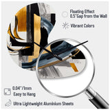 Glam Gold And Black Expression II - Asymmetric Metal Wall Clock