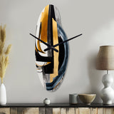 Glam Gold And Black Expression II - Asymmetric Metal Wall Clock