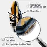 Glam Gold And Black Expression II - Asymmetric Metal Wall Clock