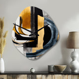 Glam Gold And Black Expression II - Asymmetric Metal Wall Clock