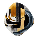 Glam Gold And Black Expression II - Asymmetric Metal Wall Clock