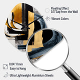 Glam Gold And Black Expression II - Asymmetric Metal Wall Clock