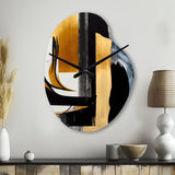Glam Gold And Black Expression II - Asymmetric Metal Wall Clock