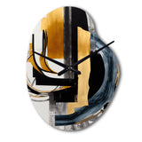 Glam Gold And Black Expression II - Asymmetric Metal Wall Clock