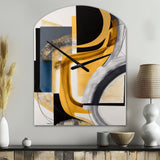 Glam Gold And Black Expression IV - Asymmetric Metal Wall Clock