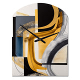 Glam Gold And Black Expression IV - Asymmetric Metal Wall Clock