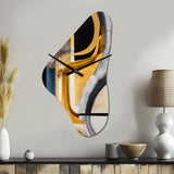 Glam Gold And Black Expression IV - Asymmetric Metal Wall Clock