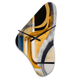 Glam Gold And Black Expression IV - Asymmetric Metal Wall Clock