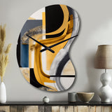 Glam Gold And Black Expression IV - Asymmetric Metal Wall Clock