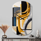 Glam Gold And Black Expression IV - Asymmetric Metal Wall Clock