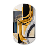 Glam Gold And Black Expression IV - Asymmetric Metal Wall Clock