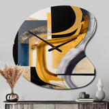 Glam Gold And Black Expression IV - Asymmetric Metal Wall Clock
