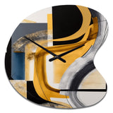 Glam Gold And Black Expression IV - Asymmetric Metal Wall Clock