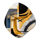 Glam Gold And Black Expression IV - Asymmetric Metal Wall Clock