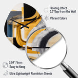 Glam Gold And Black Expression IV - Asymmetric Metal Wall Clock
