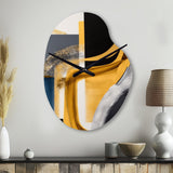 Glam Gold And Black Expression IV - Asymmetric Metal Wall Clock