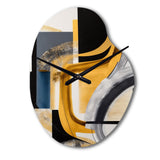 Glam Gold And Black Expression IV - Asymmetric Metal Wall Clock