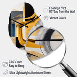 Glam Gold And Black Expression IV - Asymmetric Metal Wall Clock