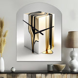 Black And Gold Cubic Expression I - Asymmetric Metal Wall Clock